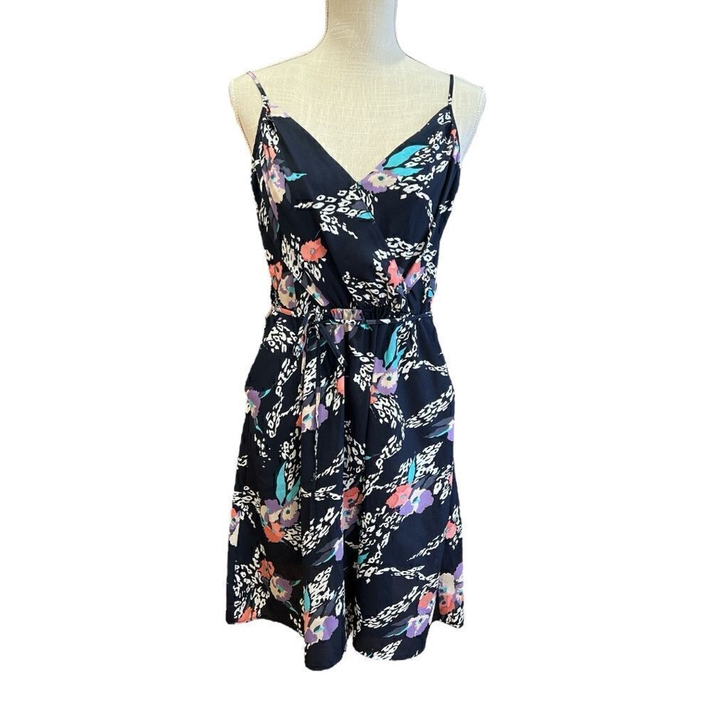 Yumi Kim Floral Dark Blue Midi Dress Size S